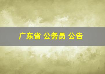 广东省 公务员 公告